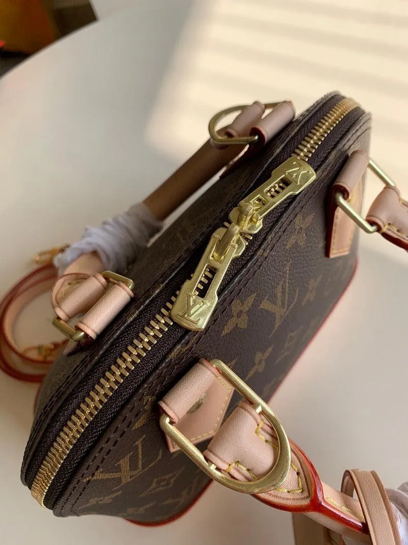 1984 - Alma BB Monogram Bag Brown/Pink