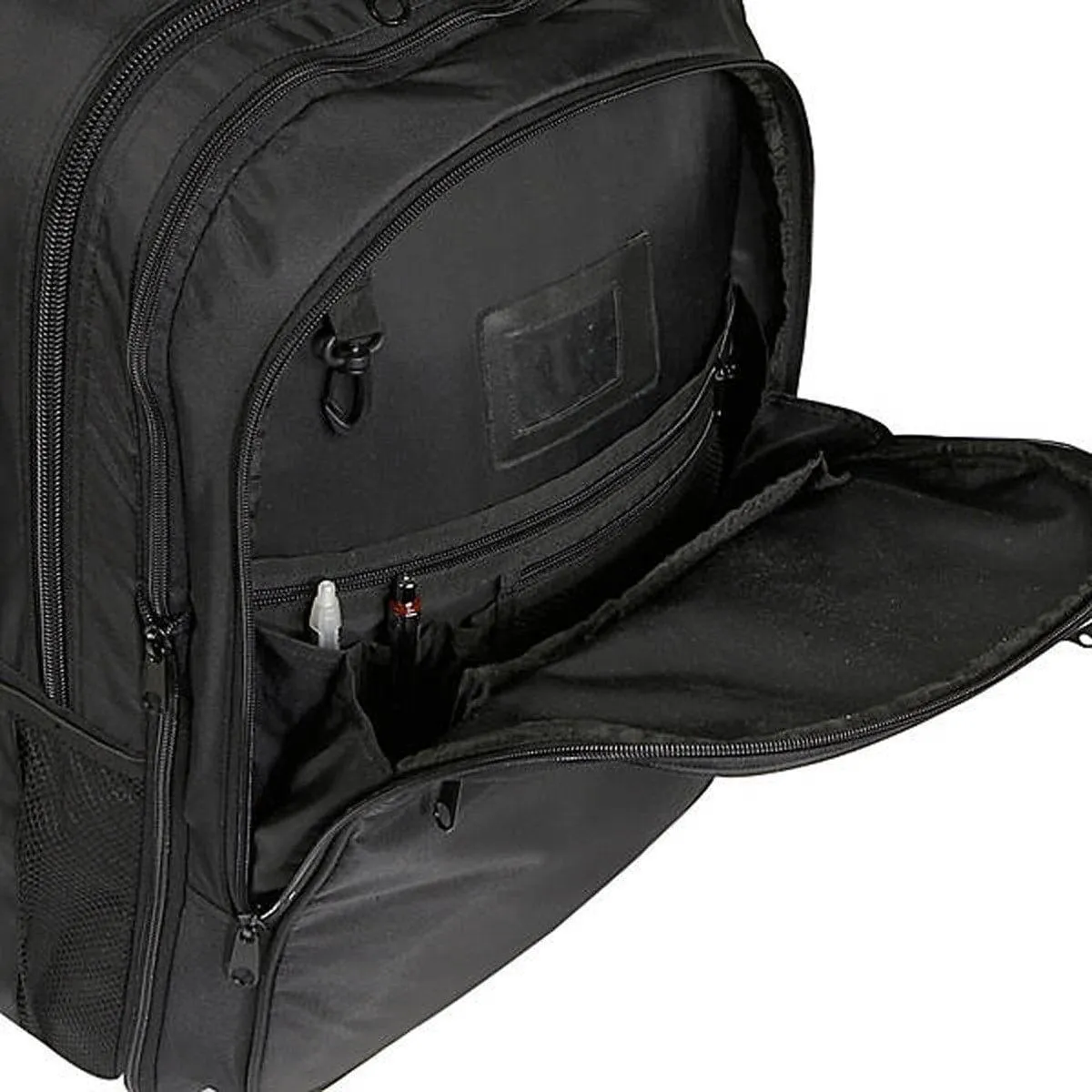 A. Saks DXL Expandable Black Wheeled Laptop Backpack Trolley