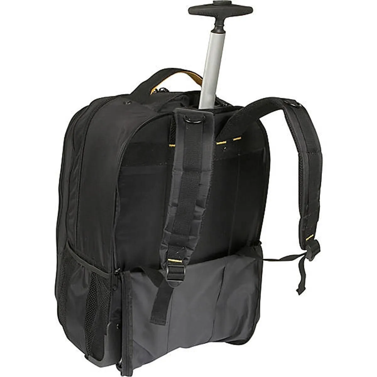 A. Saks DXL Expandable Black Wheeled Laptop Backpack Trolley