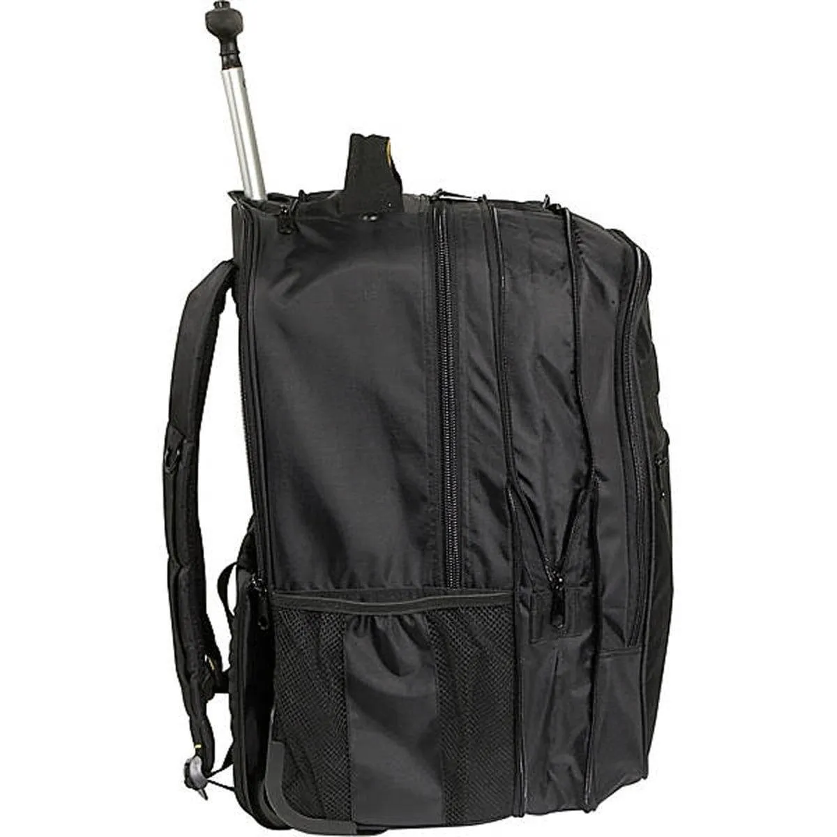 A. Saks DXL Expandable Black Wheeled Laptop Backpack Trolley