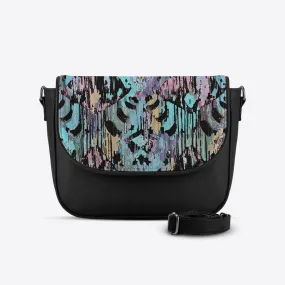 Black Messenger Crossbody Vibrant purple