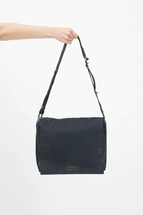 Black Monogram Canvas Messenger