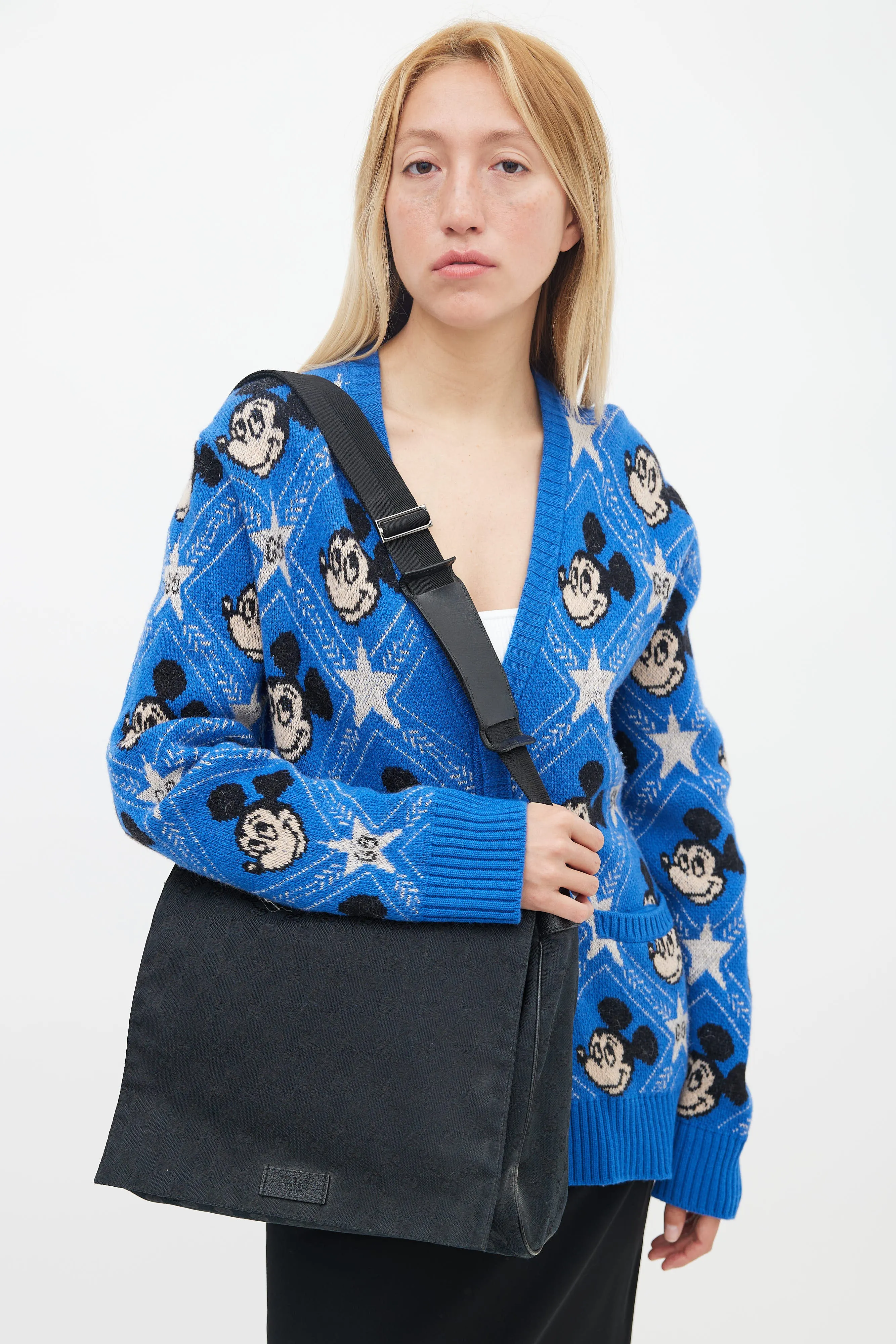 Black Monogram Canvas Messenger