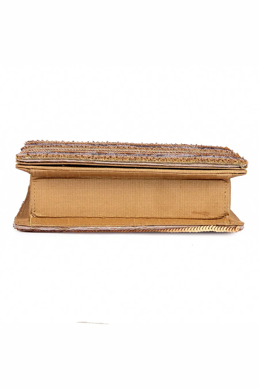Bronze Aafreen Hand-Embroidered Clutch
