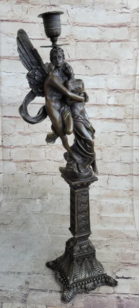 Bronze Marble Statue Cupid Psyche Eros Aphrodite Venus Winged Lovers Romantic N