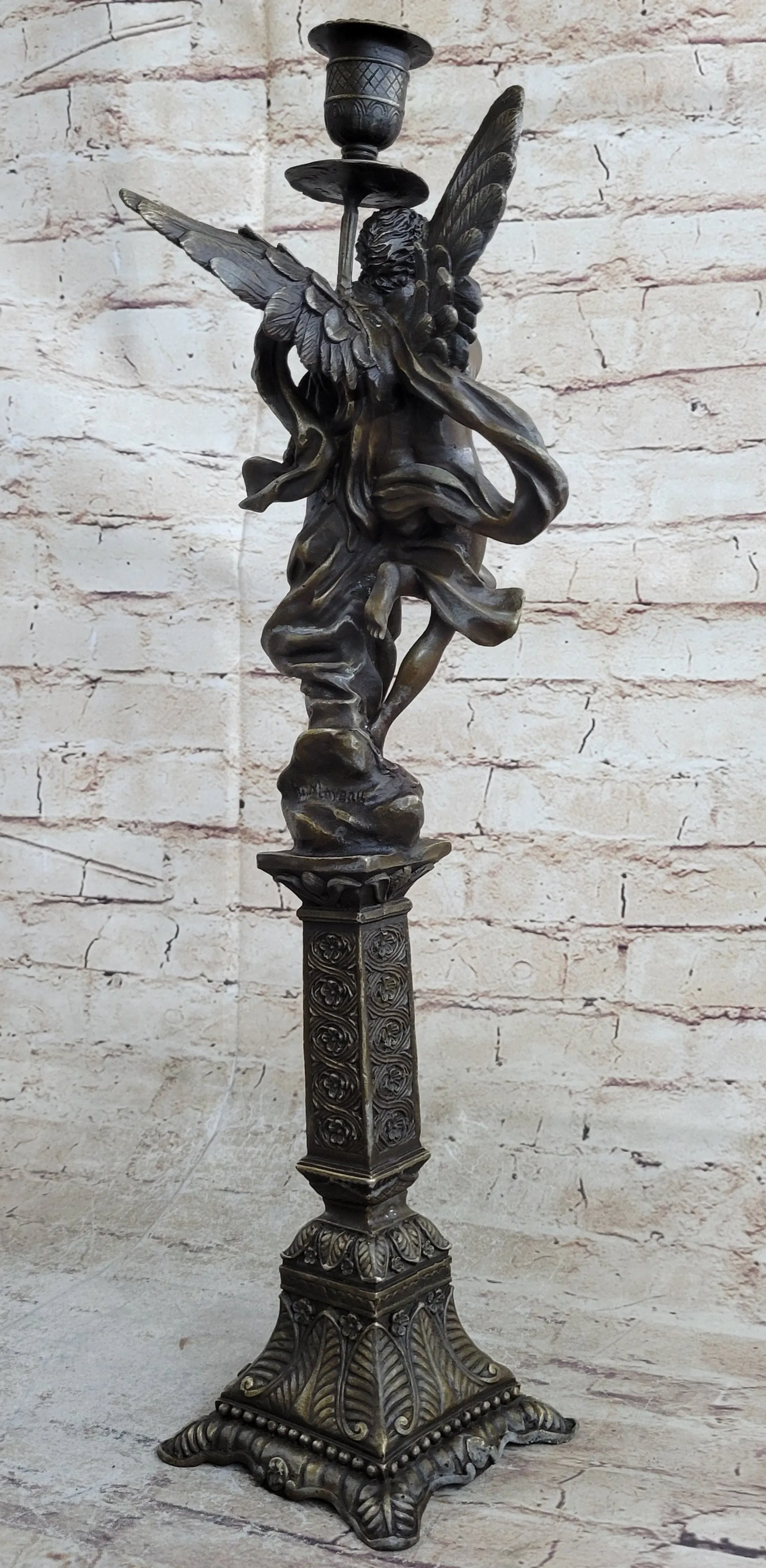 Bronze Marble Statue Cupid Psyche Eros Aphrodite Venus Winged Lovers Romantic N