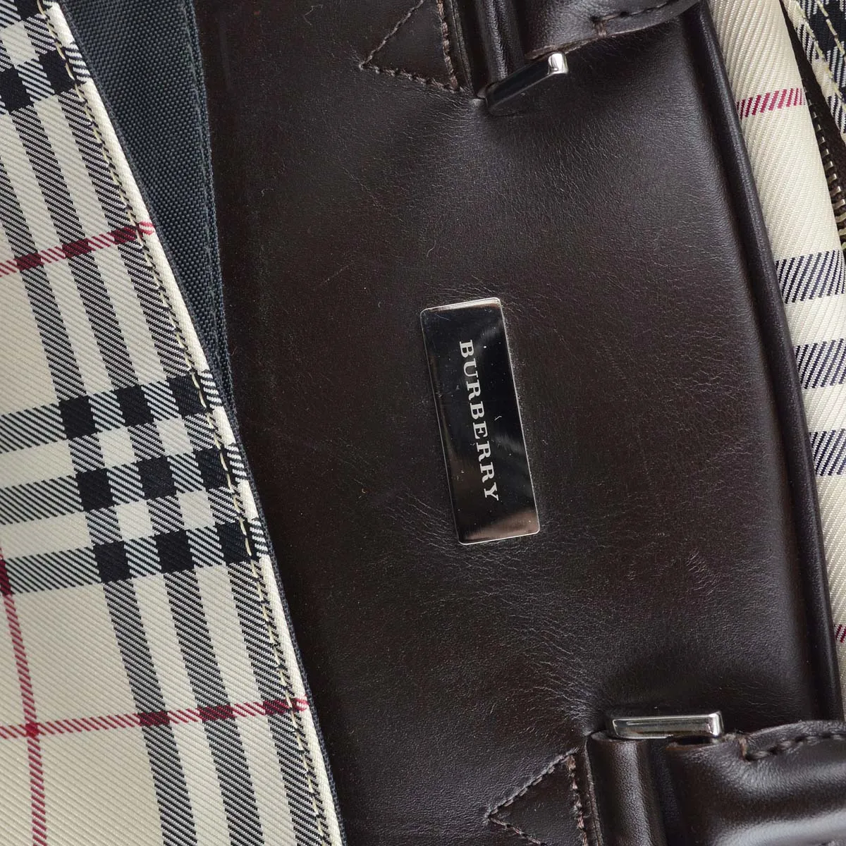 Burberry Beige  Check 2way Duffle Shoulder HandBag 181831