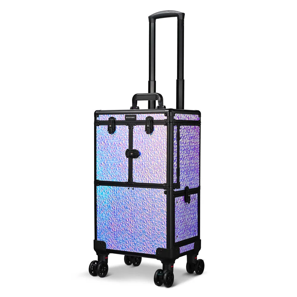 Byootique Makeup Case FuHold Cosmetology Rolling Case with Drawer