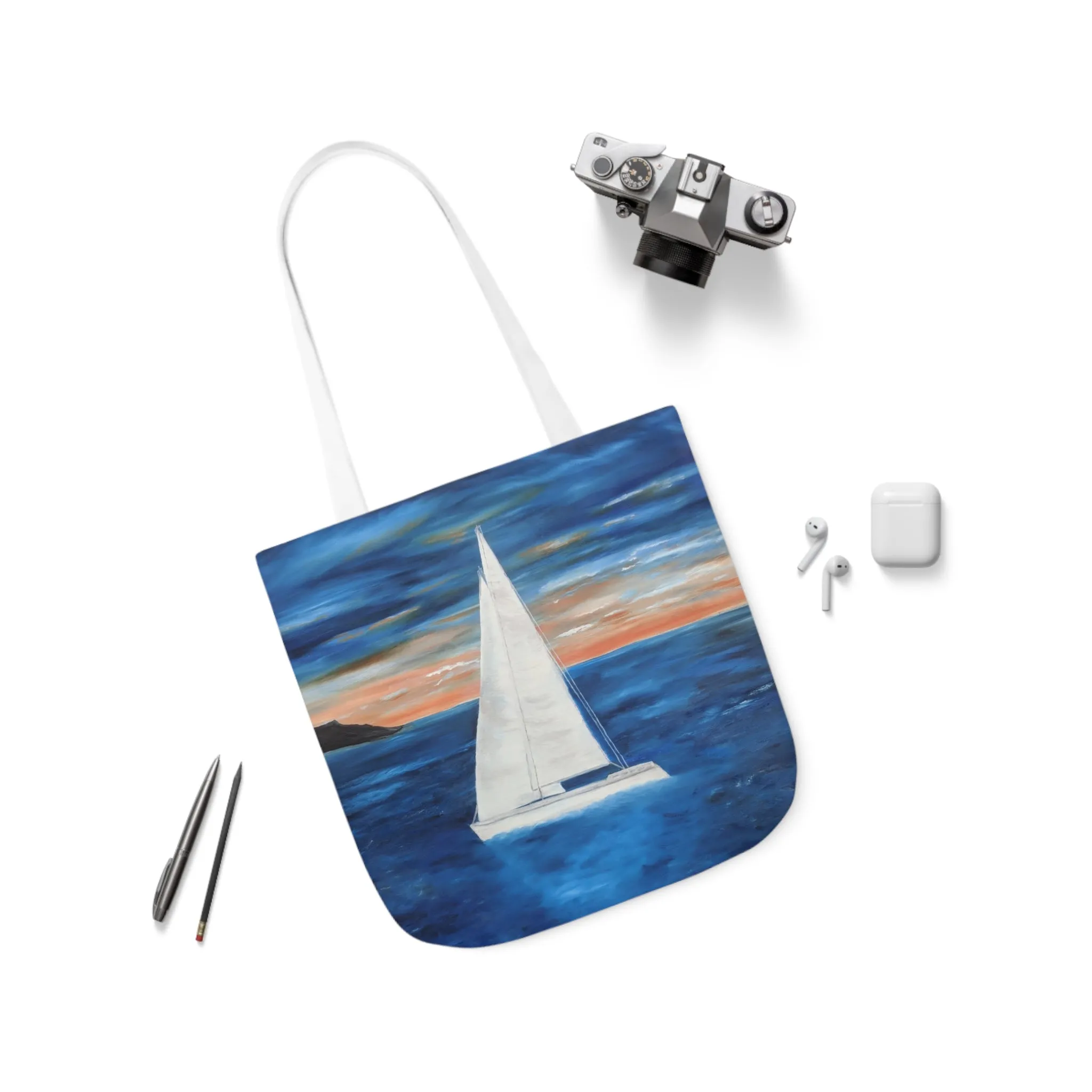 Canvas Tote Bag, Sunset Sail