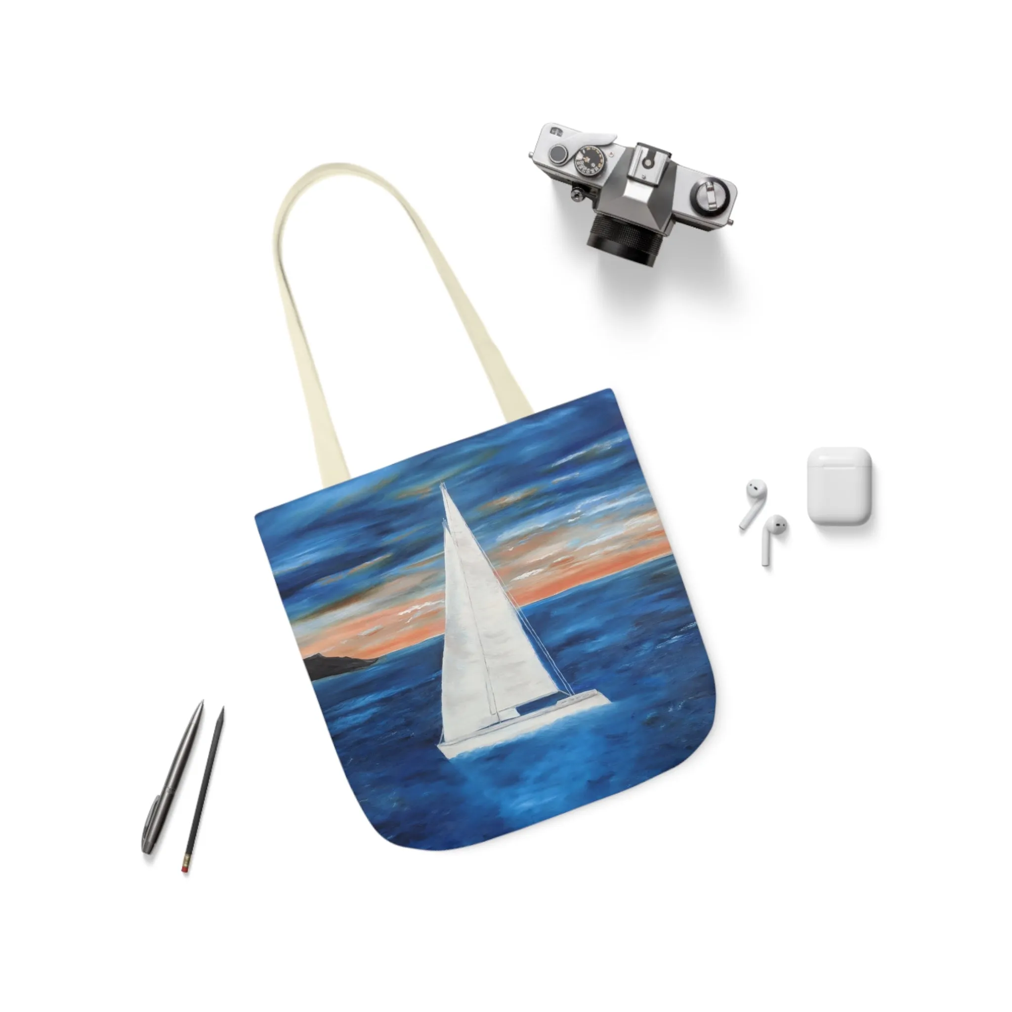 Canvas Tote Bag, Sunset Sail