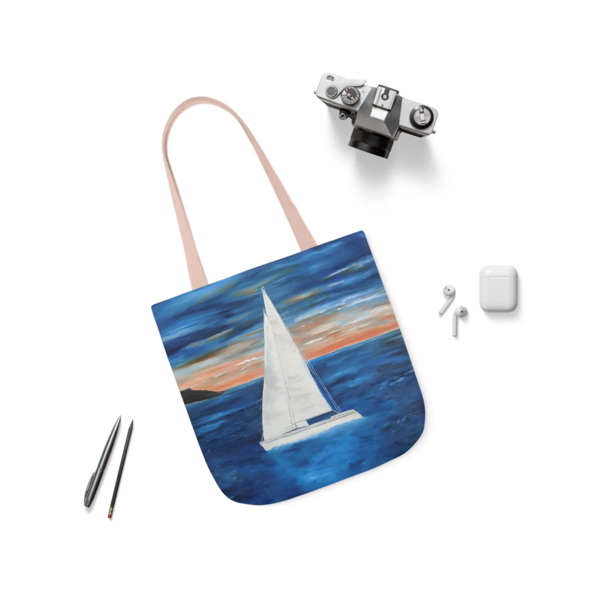Canvas Tote Bag, Sunset Sail