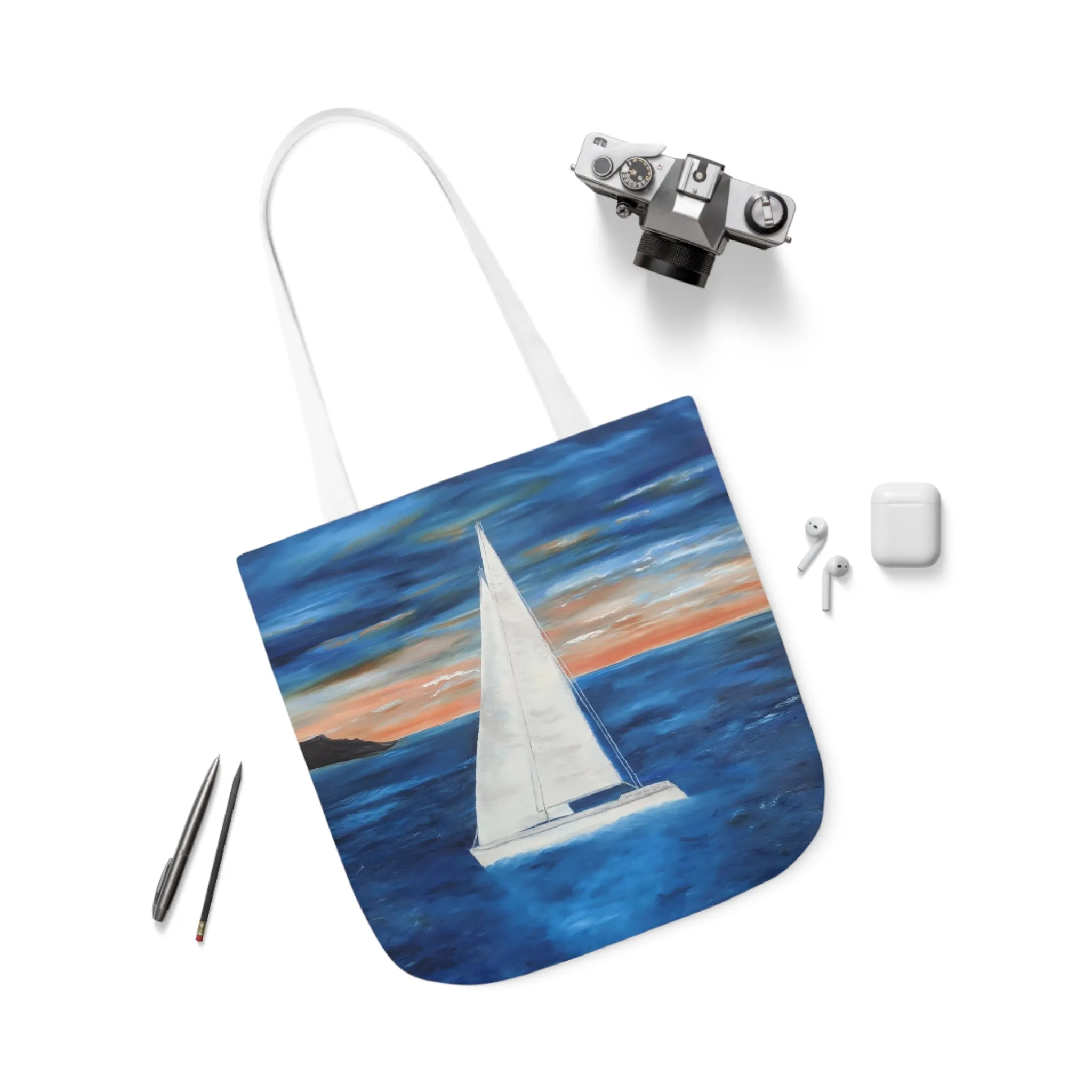 Canvas Tote Bag, Sunset Sail