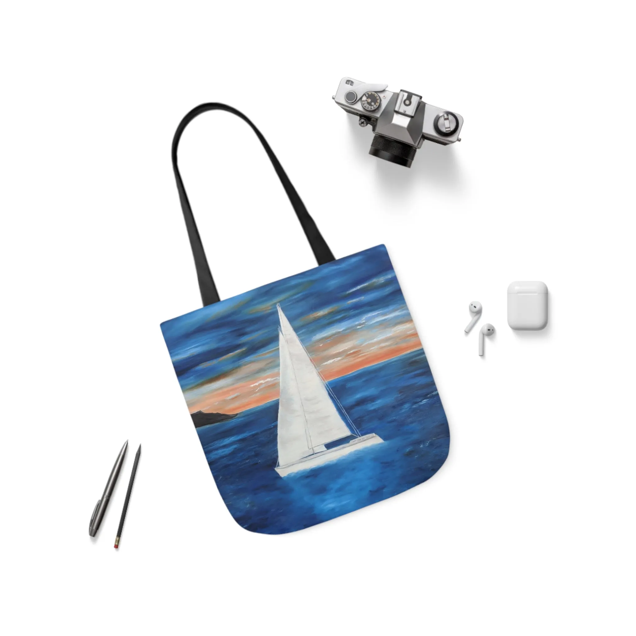 Canvas Tote Bag, Sunset Sail