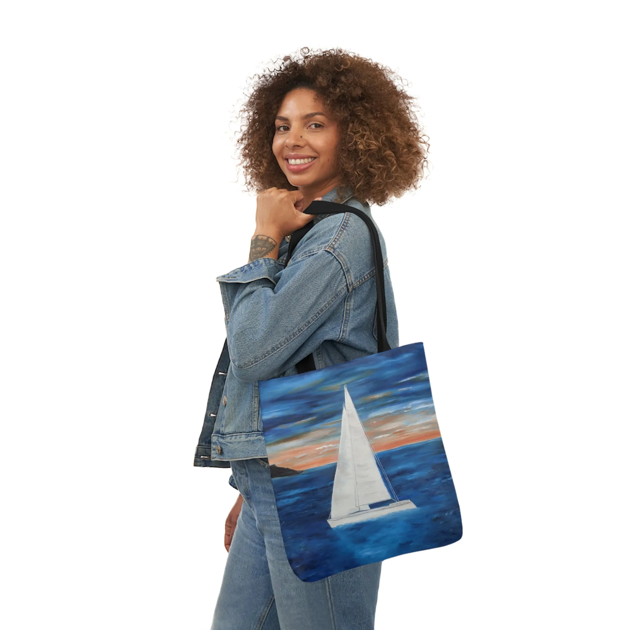 Canvas Tote Bag, Sunset Sail