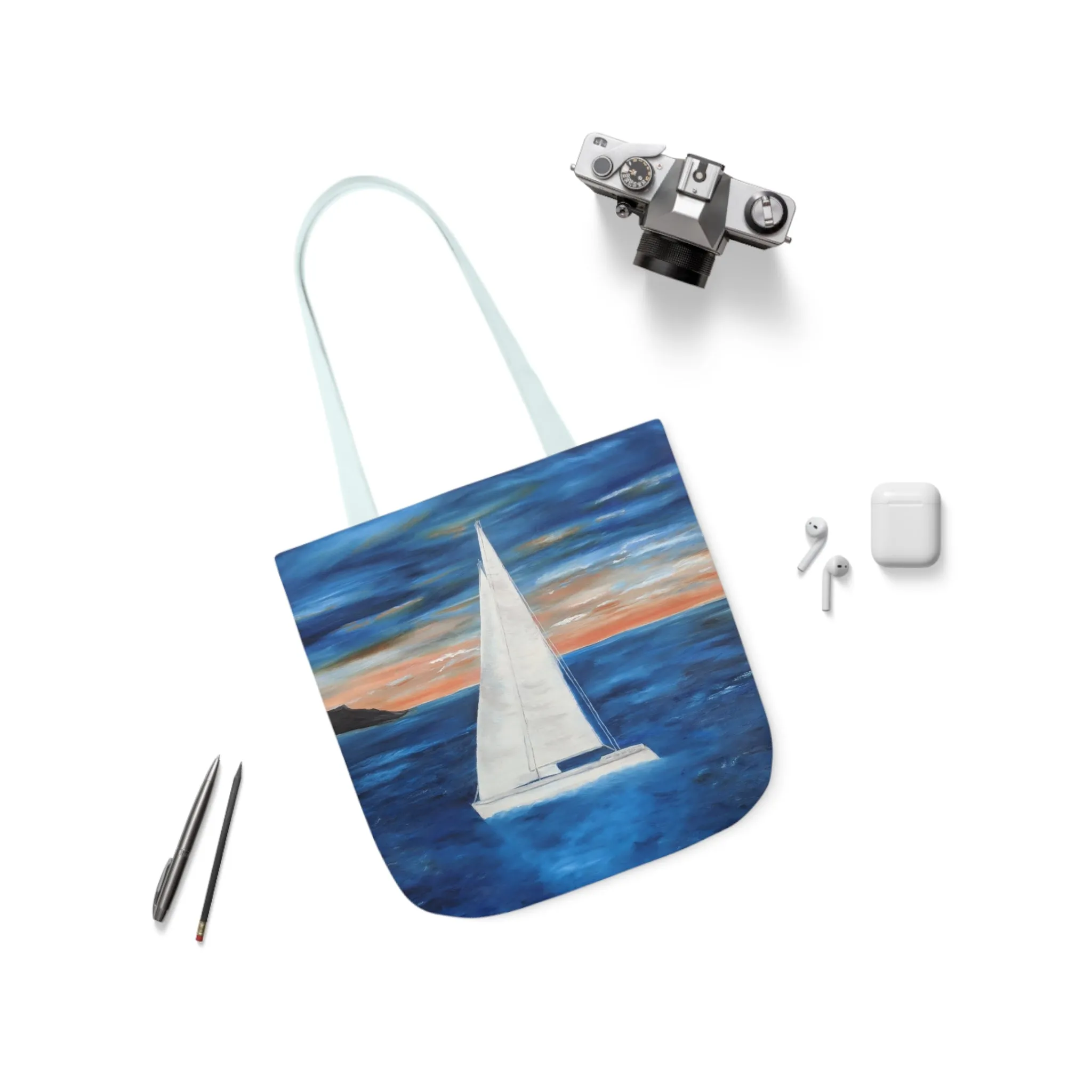 Canvas Tote Bag, Sunset Sail