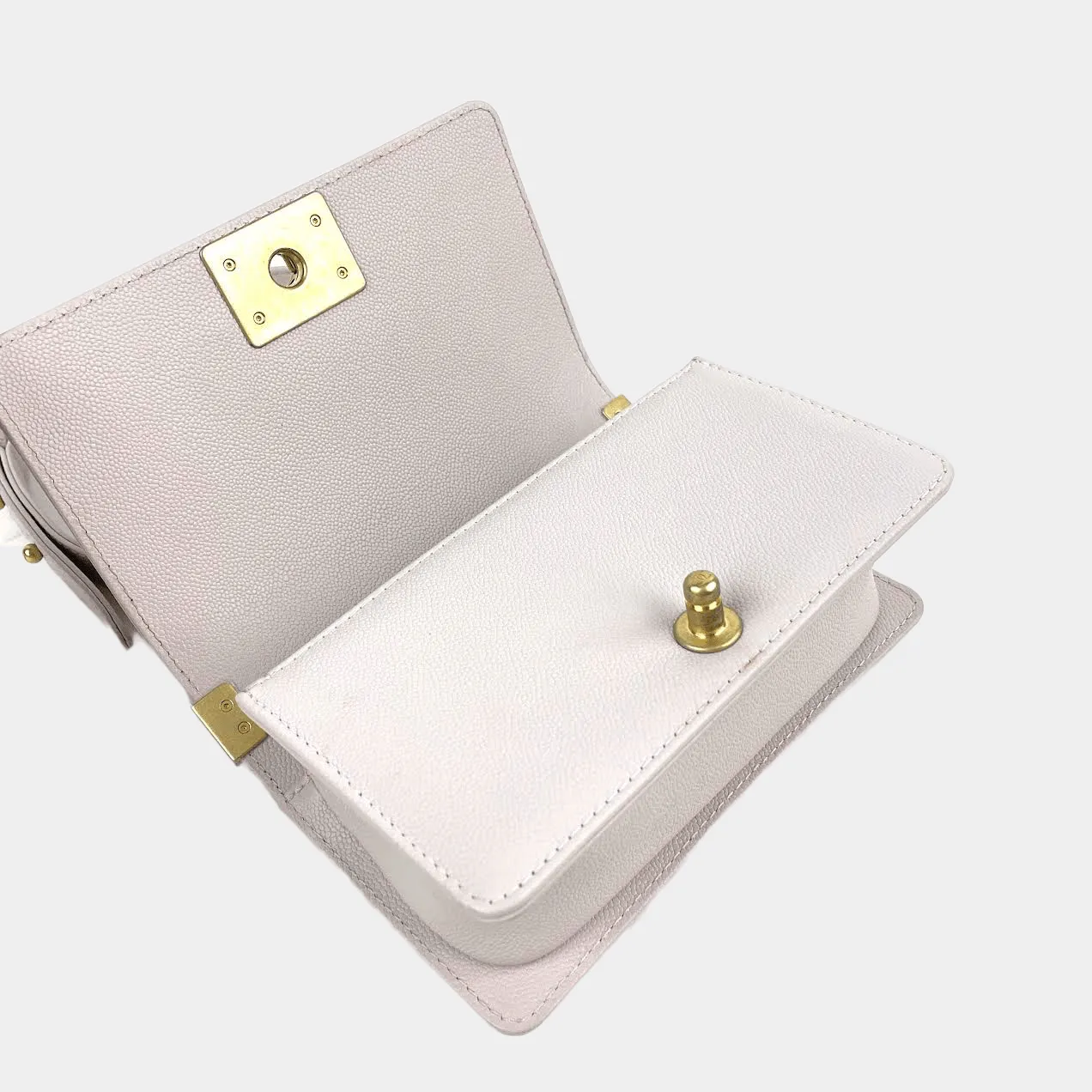 CHANEL 2021 - 2022 Small Boy "Braid Around" Bag Light Purple with Gold