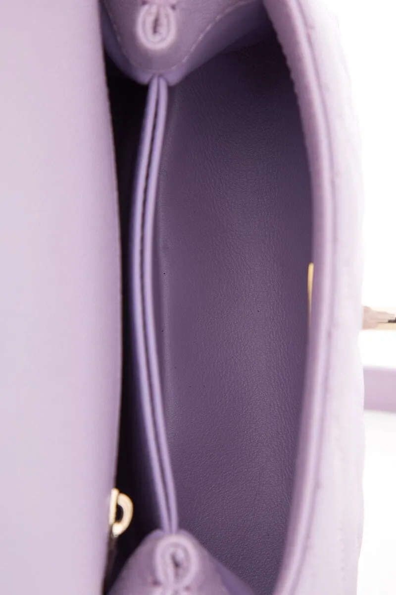 Chanel 2023/24  Purple Caviar Quilted Coco Handle Mini Flap
