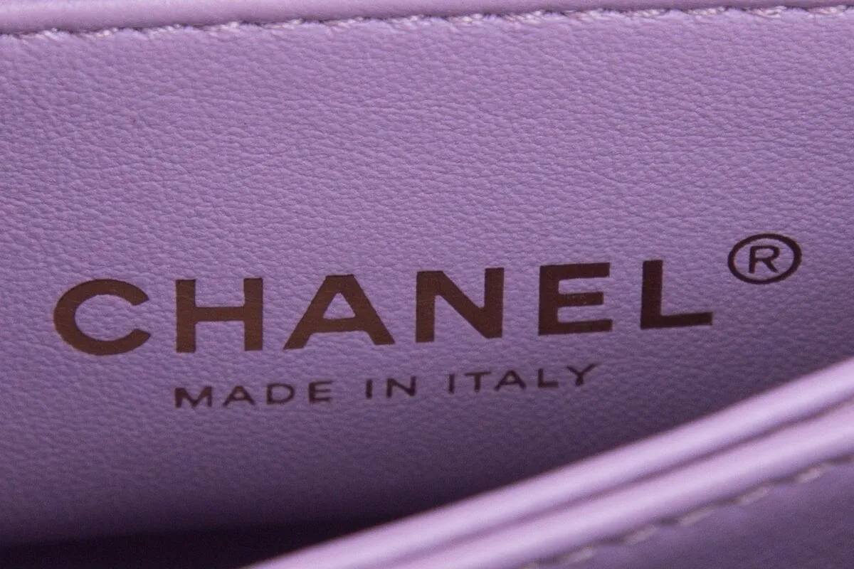 Chanel 2023/24  Purple Caviar Quilted Coco Handle Mini Flap