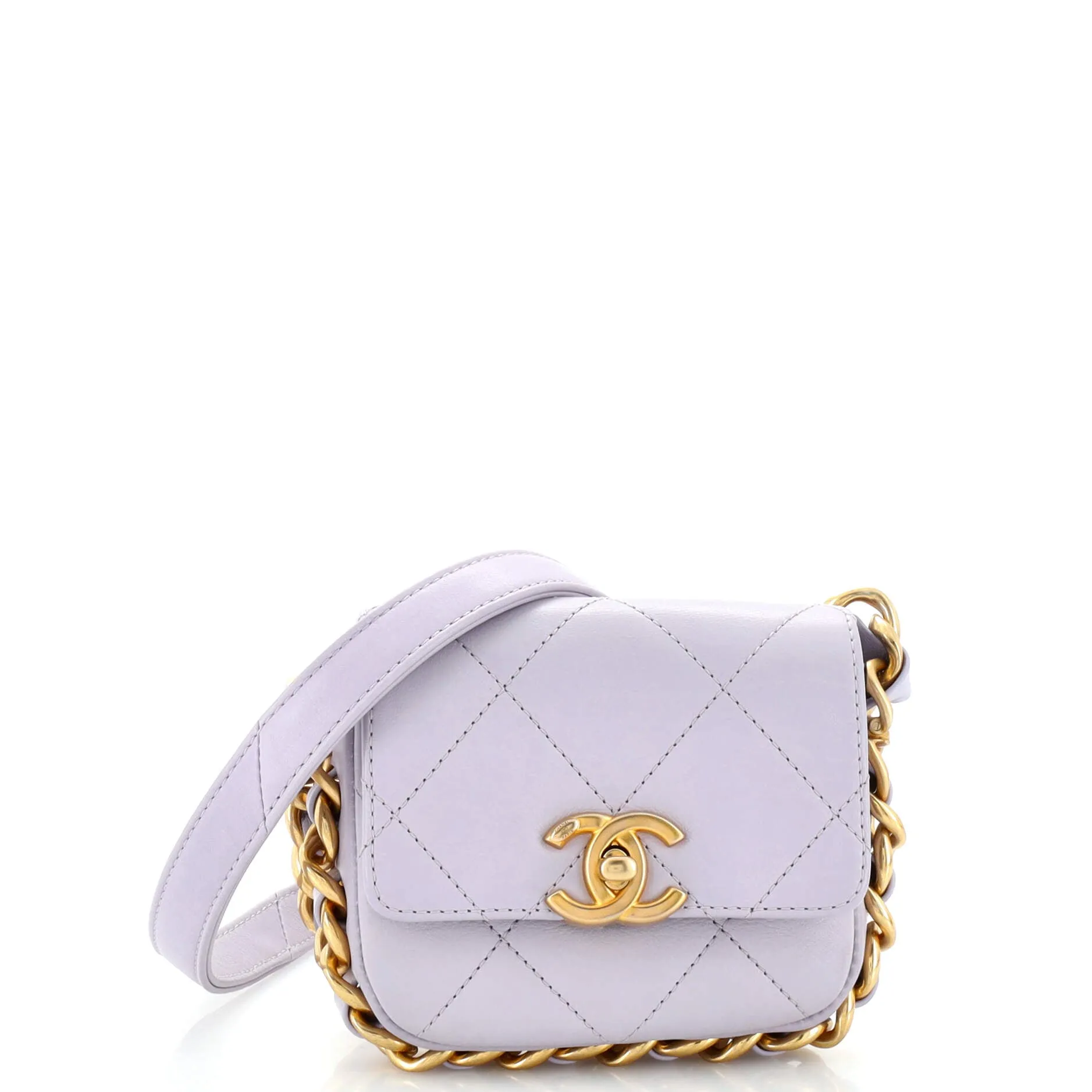 CHANEL Framing Chain Flap Bag Quilted Calfskin Mini