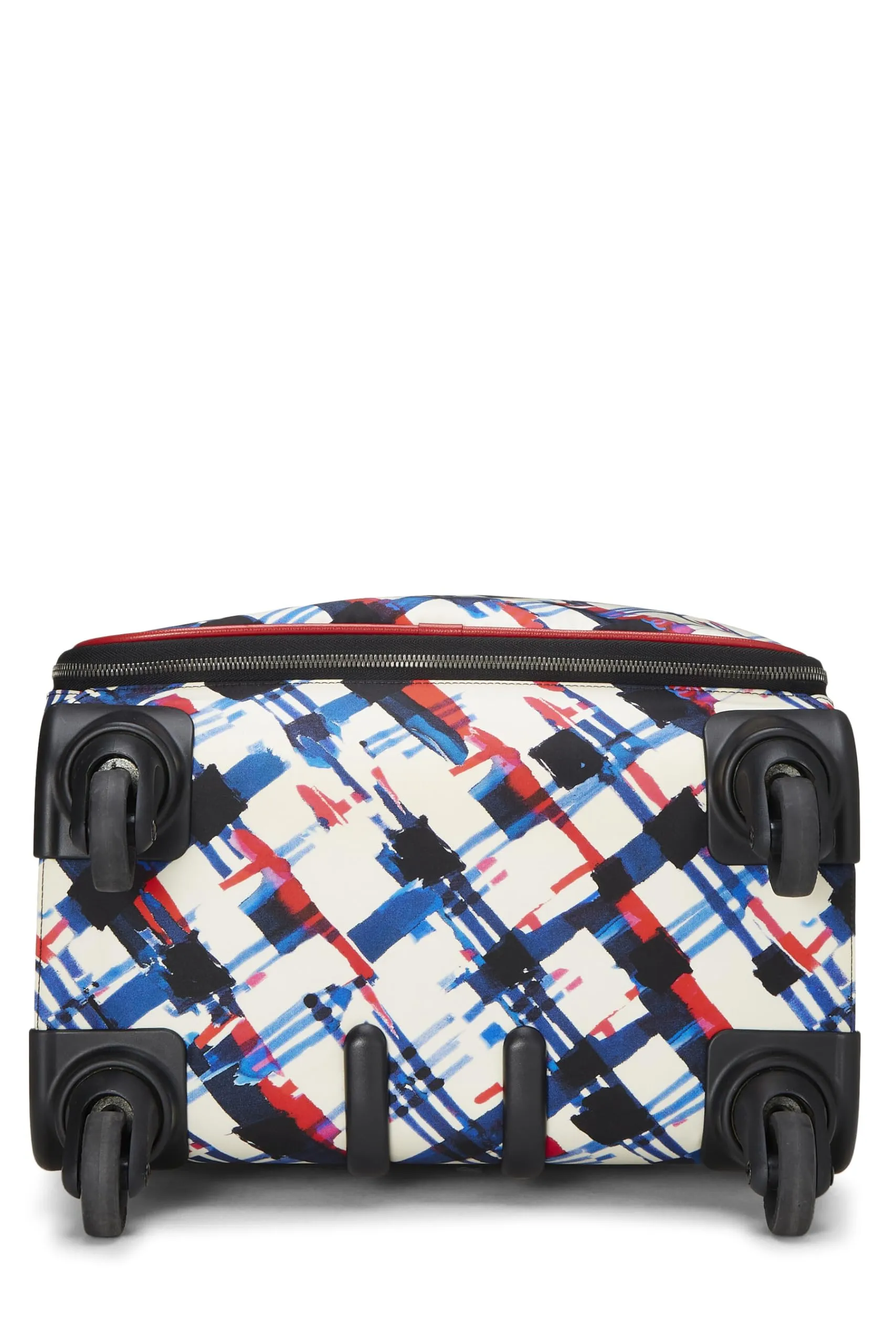 Chanel,  Multicolor Plaid Canvas Airlines Trolley, Red