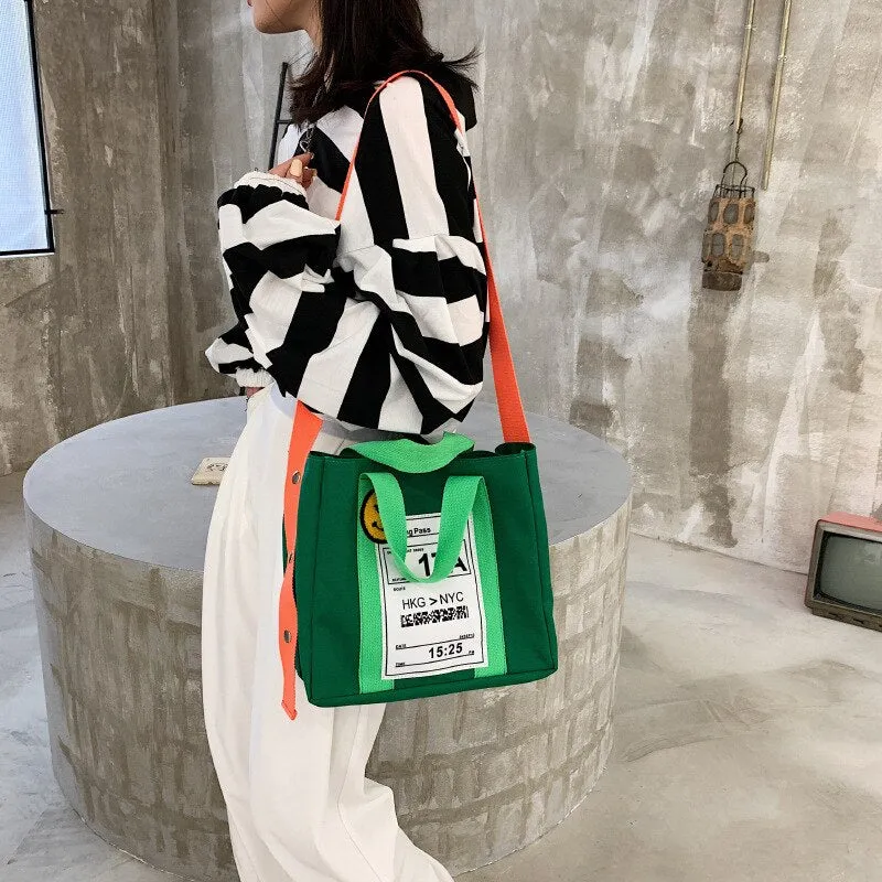 Christmas Gift Fashion Canvas Women Handbags Designer Letters Shoulder Crossbody Bags For Women Female Large Capacity Totes Shopper Bag