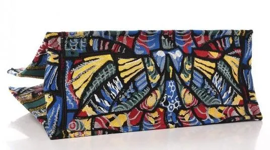 Embroidered Canvas Book Butterlfy Tote Bag