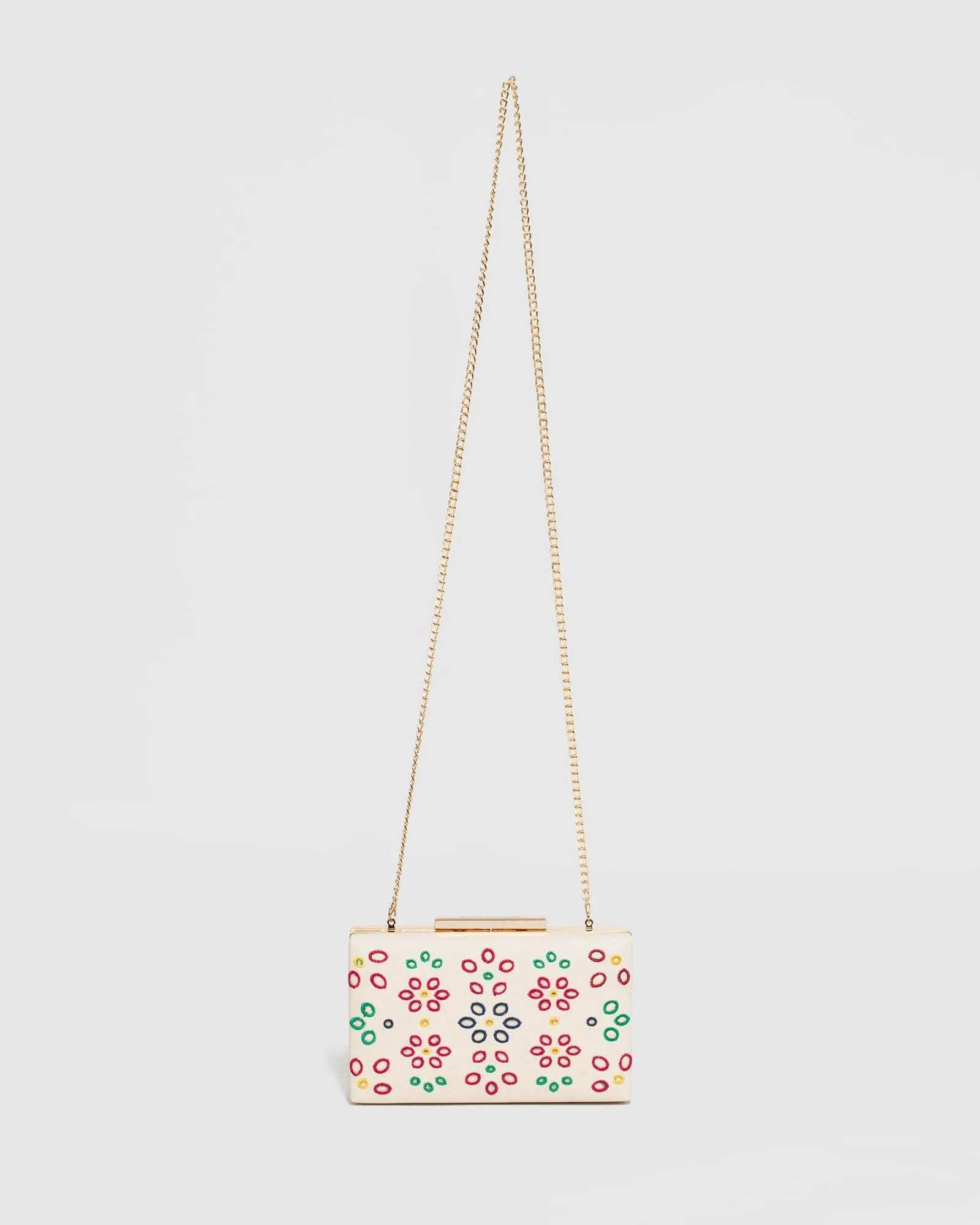 Ivory Jaimii Embroidered Clutch Bag