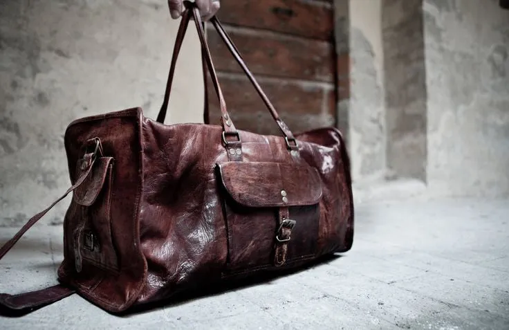 Large Leather Duffel 24"