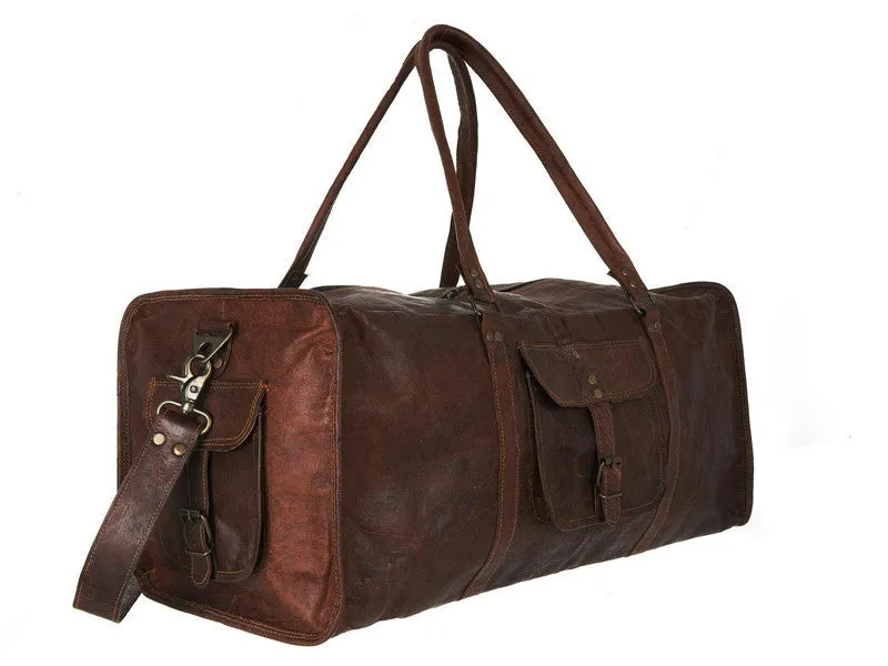Large Leather Duffel 24"