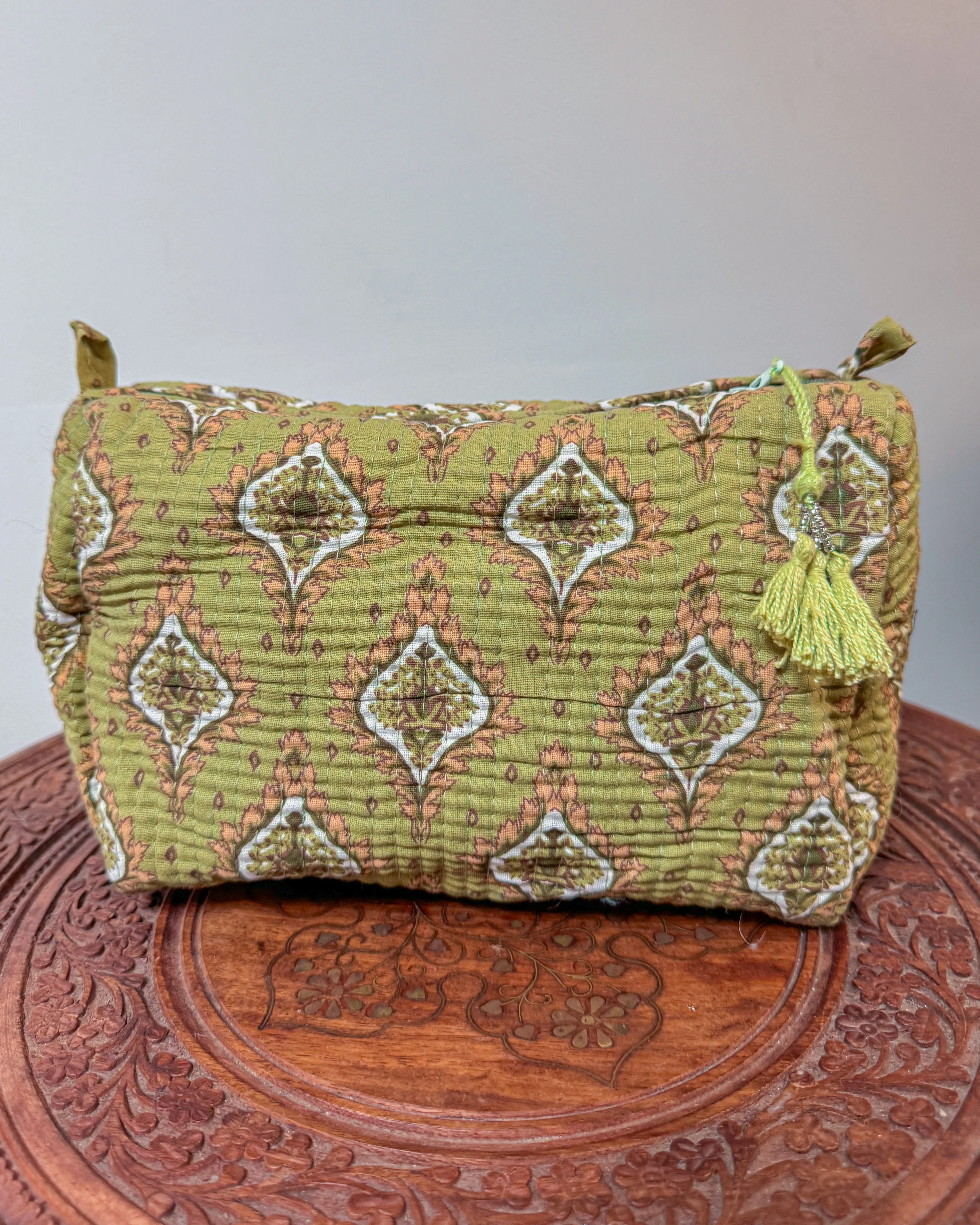 Light green l Handmade Quilted Cotton Bag
