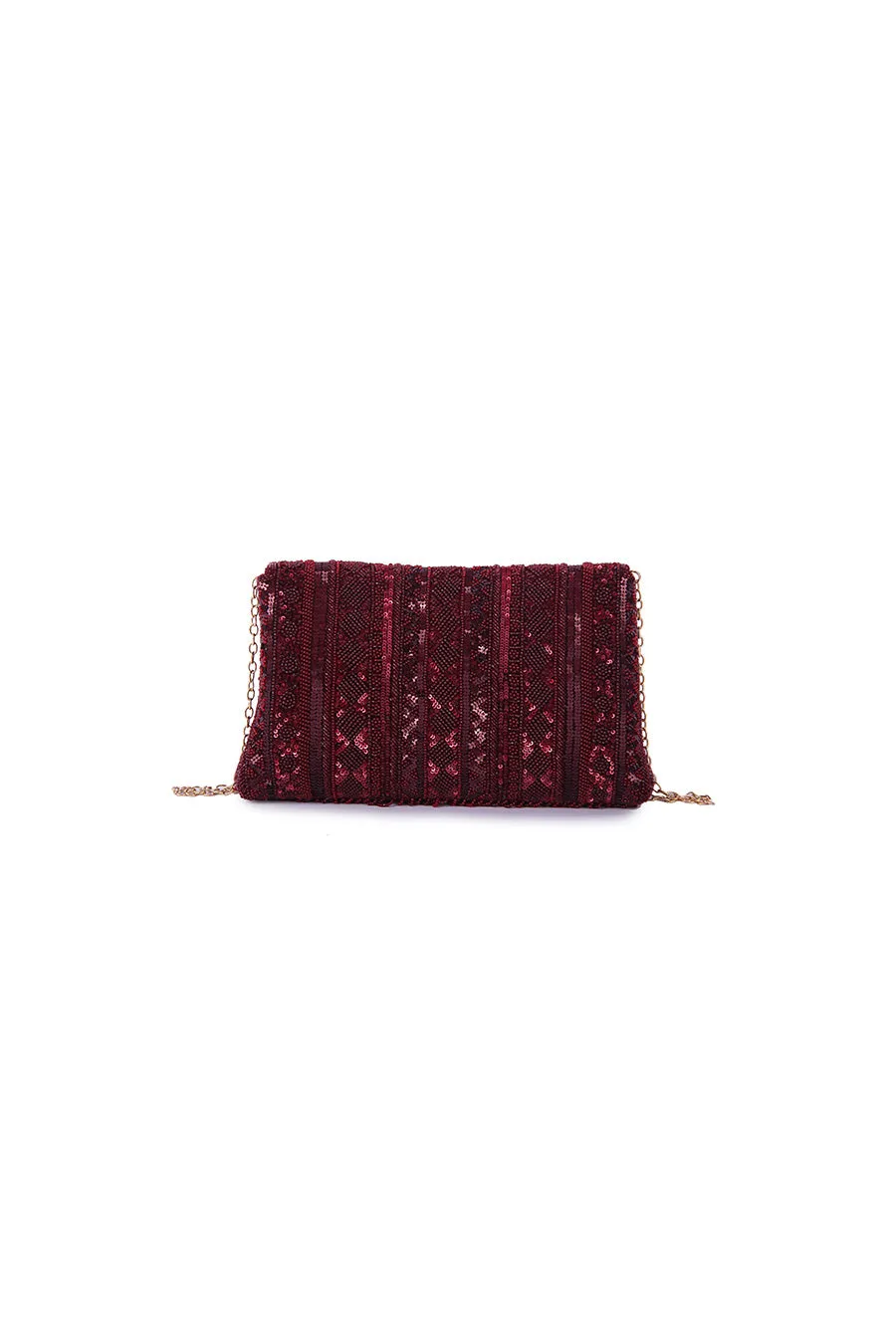 Maroon Mahira Hand-Embroidered Clutch