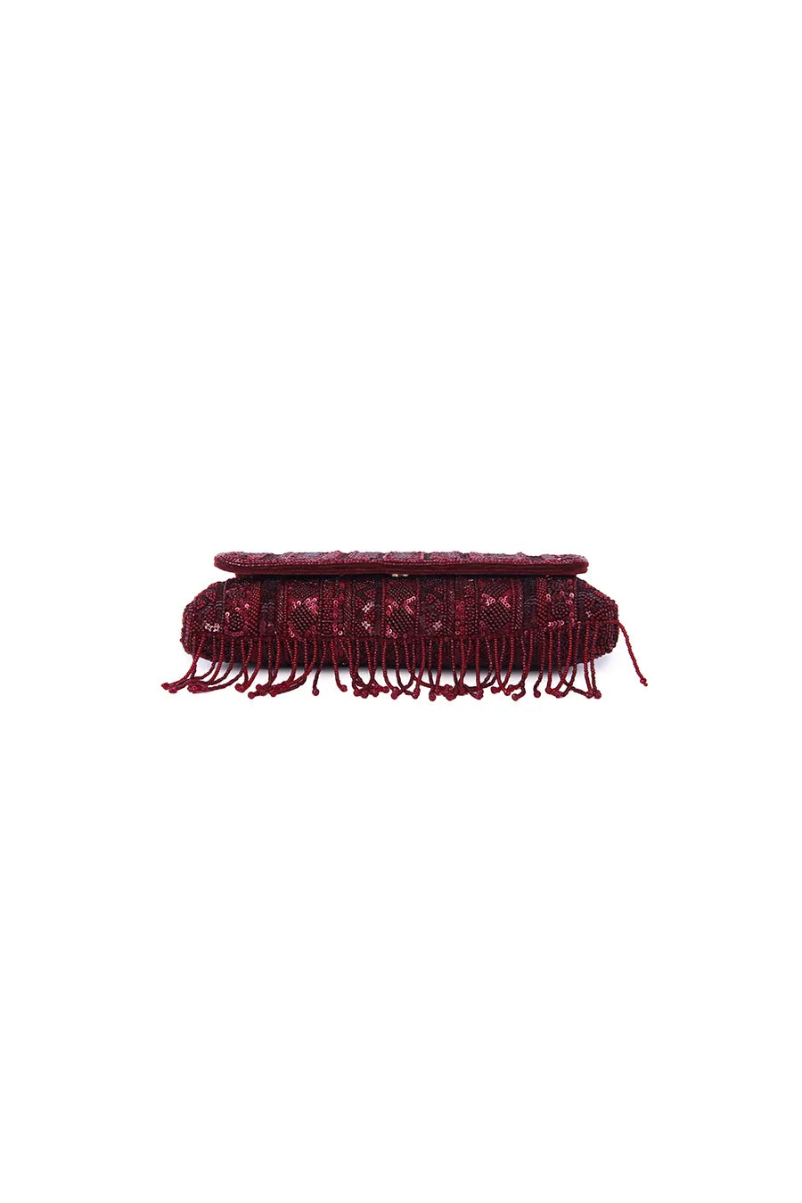 Maroon Mahira Hand-Embroidered Clutch