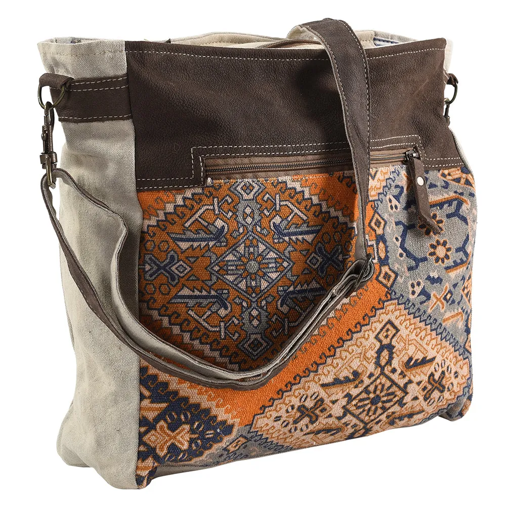 OHLAY MESSENGER Upcycled Canvas  Genuine Leather women bag western handbag purse