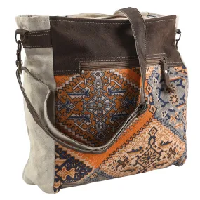 OHLAY MESSENGER Upcycled Canvas  Genuine Leather women bag western handbag purse