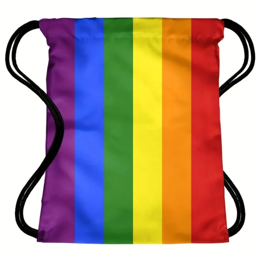 Pride Rainbow Drawstring Backpack & Makeup Bag Set | Unisex & Stylish!