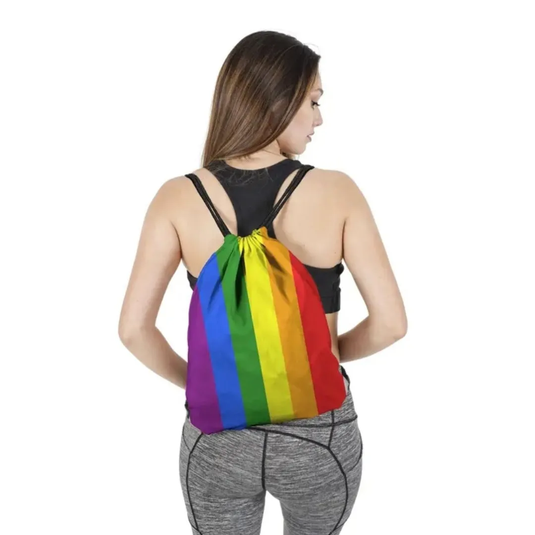 Pride Rainbow Drawstring Backpack & Makeup Bag Set | Unisex & Stylish!