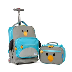 SIDE-KICK ROLLING BACKPACK AND LUNCH BAG SET PENGUIN