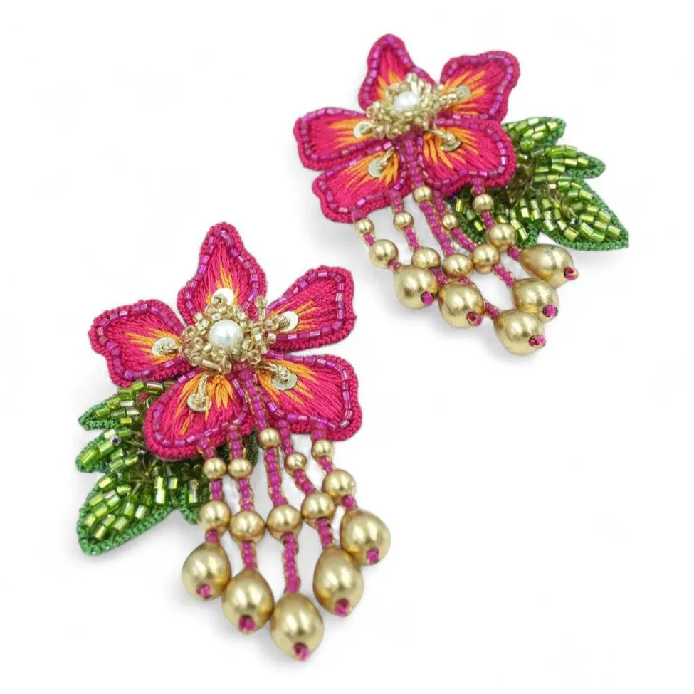 Sienna Earrings - Hot Pink