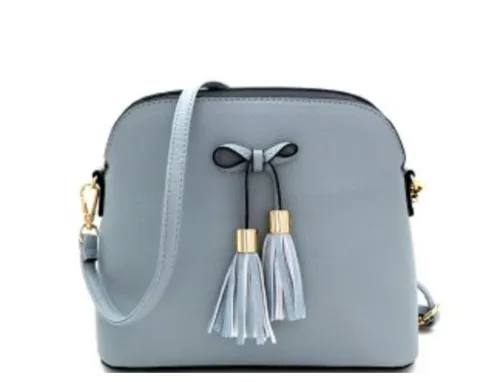 Tassel Bow Accent 3-Compartment Crossbody