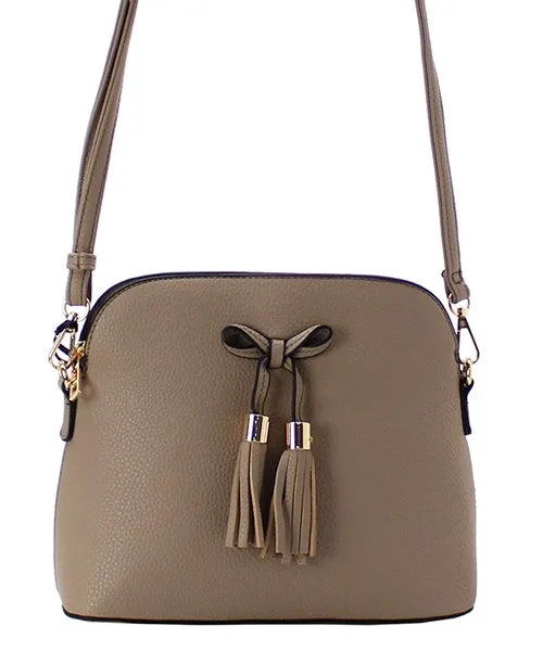 Tassel Bow Accent 3-Compartment Crossbody
