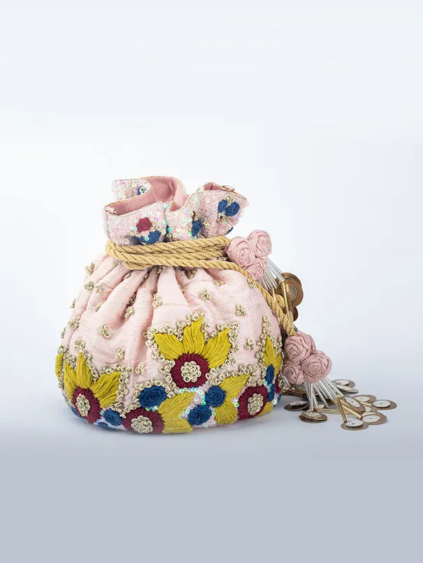 Threads and Knots Pink Potli Bag