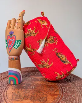 Tiger red l Handmade Quilted Cotton Bag