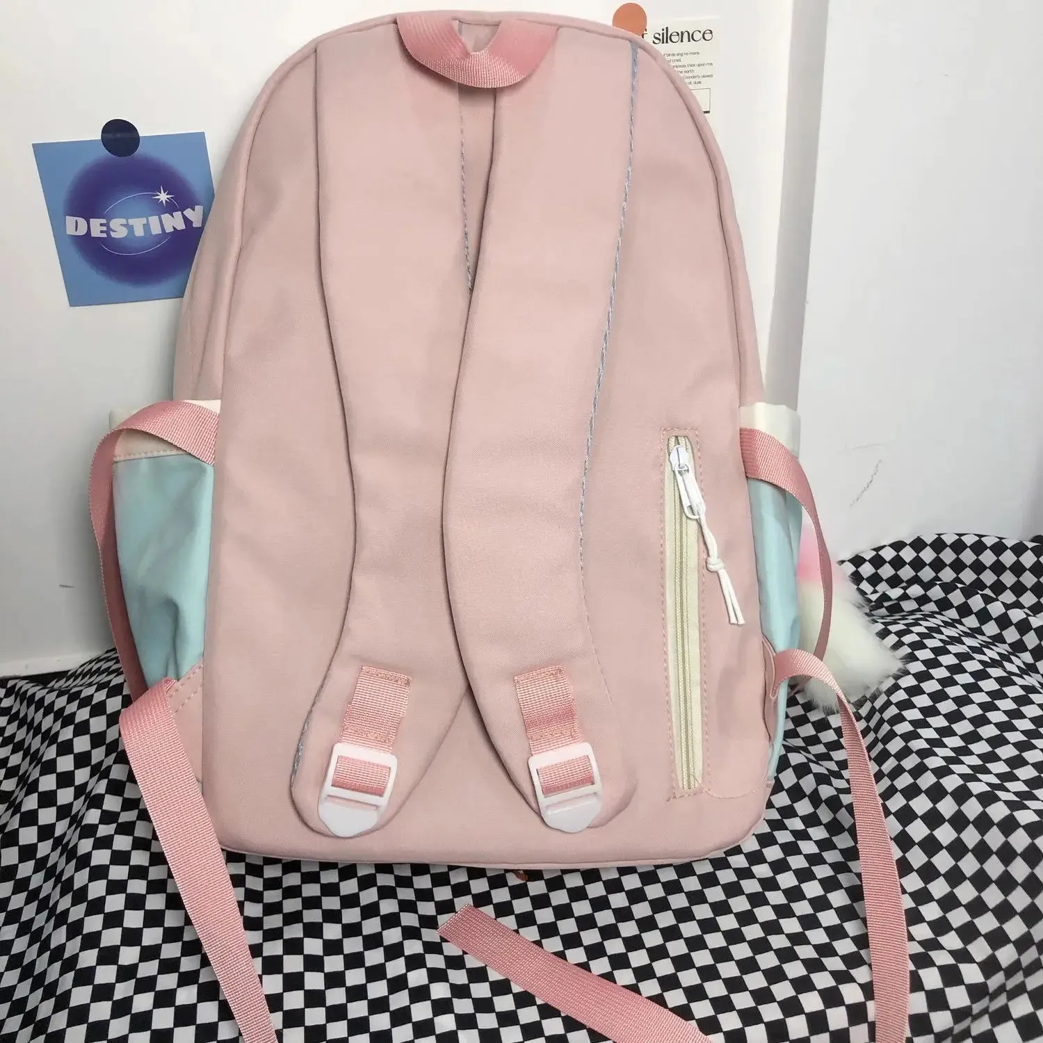 UAKISS  -  Y2K Women Bags 2024 Trend Designer Aesthetic Patchwork E Girl Backpacks Large Capacity Casual Nylon Mochilas Para Mujer